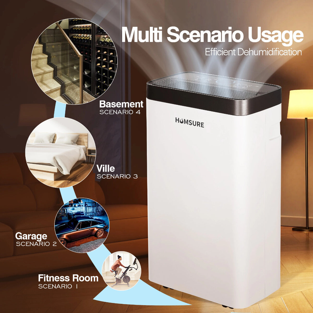 Déshumidificateur 16L/jour au format étroit pour pièce jusqu'à 25 m² — vue 9