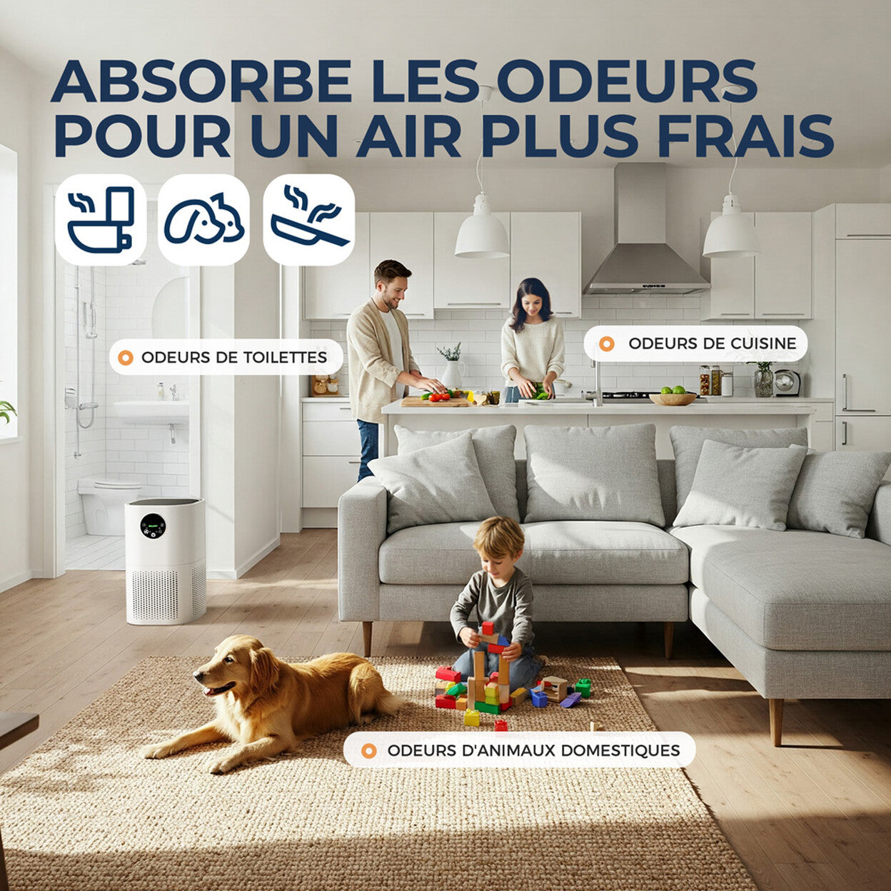 Purificateur d'air HEPA H13 silencieux 25 dB pour chambre — vue 6