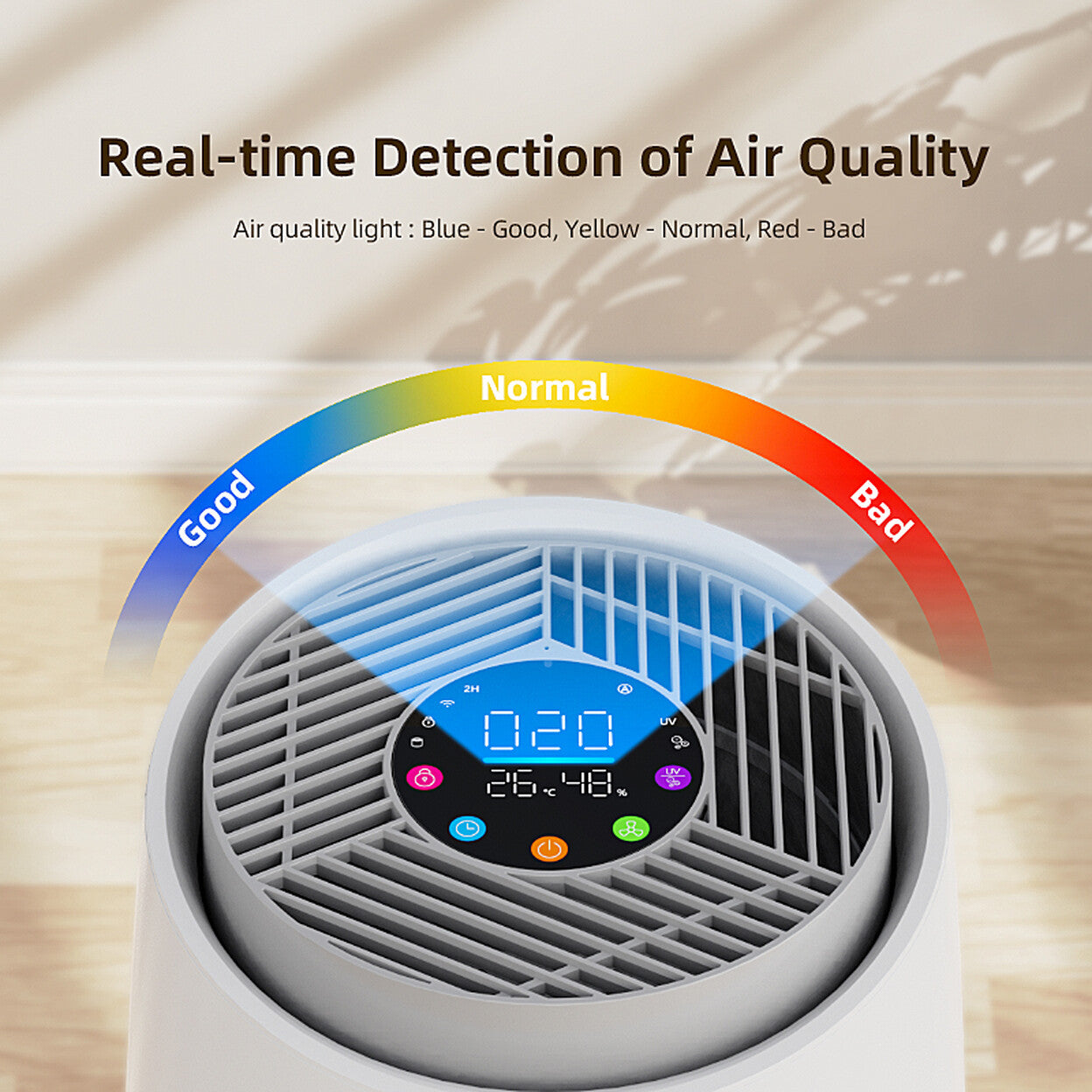 Purificateur d'air HEPA connecté Wi-Fi avec détection PM2.5 — vue 5