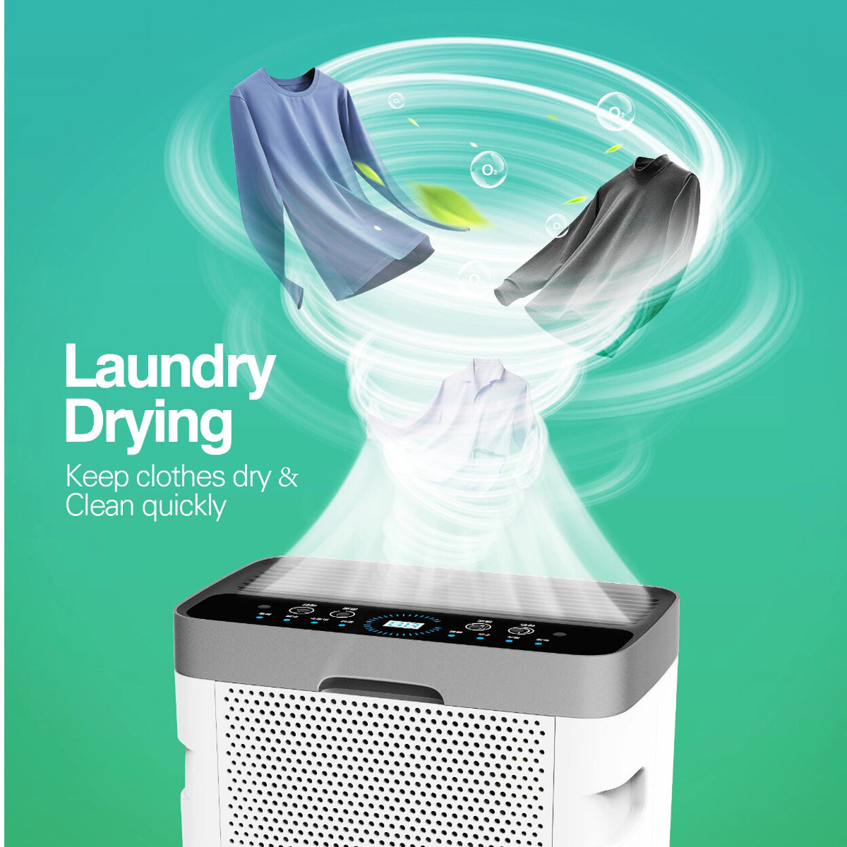 Déshumidificateur 16L/jour au format étroit pour pièce jusqu'à 25 m² — vue 8