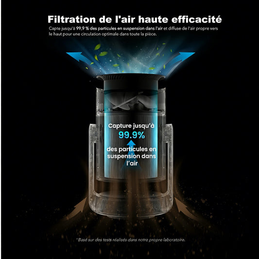 Ventilateur sur pied 2-en-1 avec purificateur d'air HEPA — vue 3