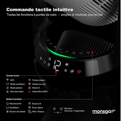 Ventilateur sur pied 2-en-1 avec purificateur d'air HEPA — vue 9