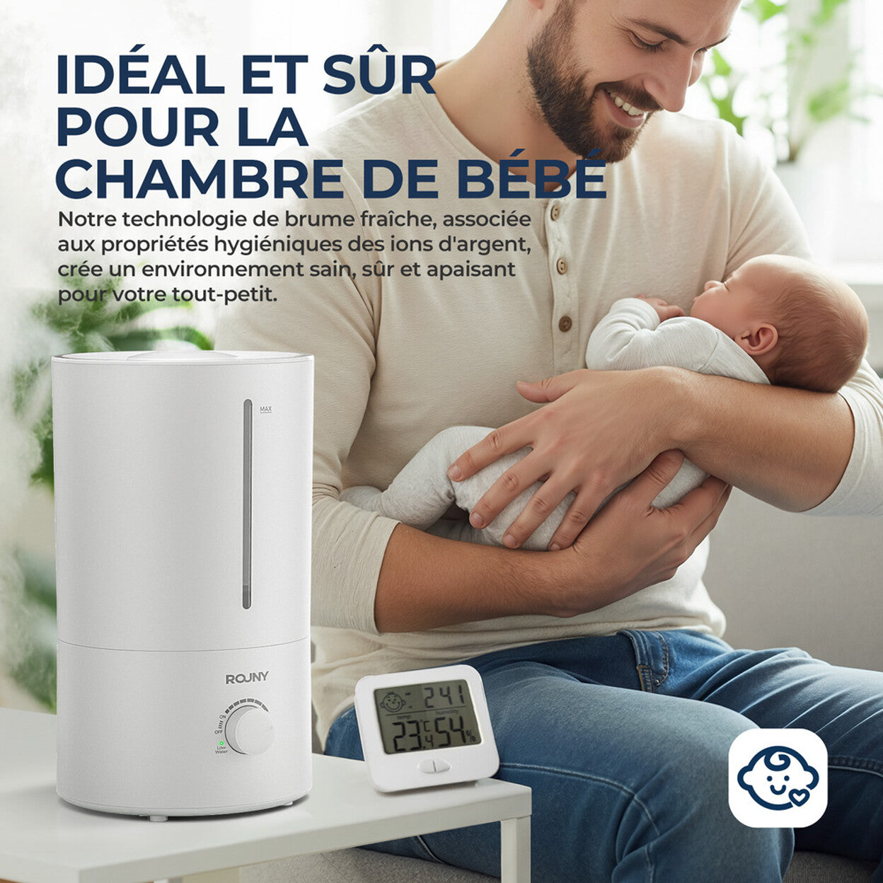 Humidificateur d'air ultrasonique 4L pour chambre — vue 5