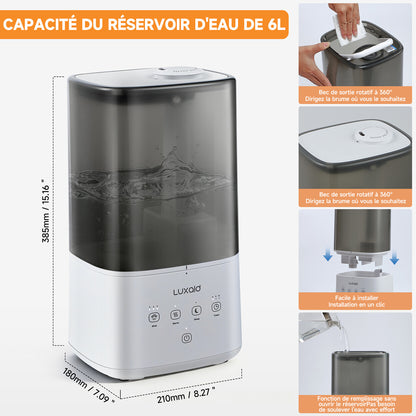 Humidificateur 6L à brume chaude et froide avec minuterie — vue 6