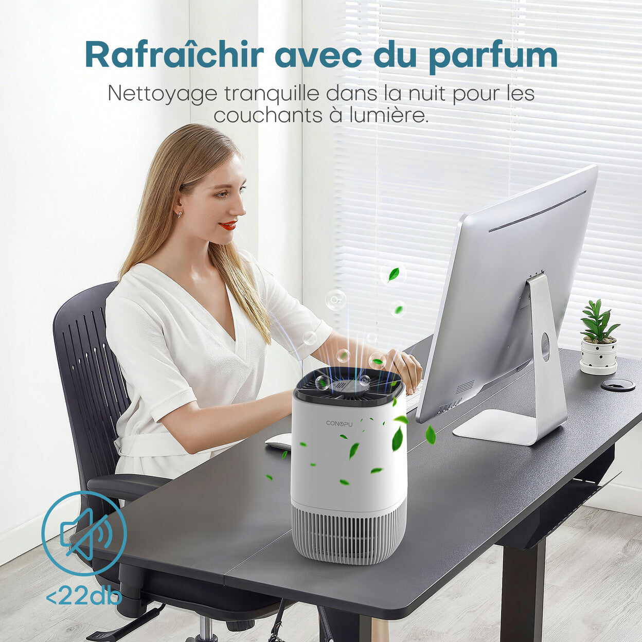 Purificateur d'air HEPA compact pour chambre jusqu'à 18 m² — vue 6