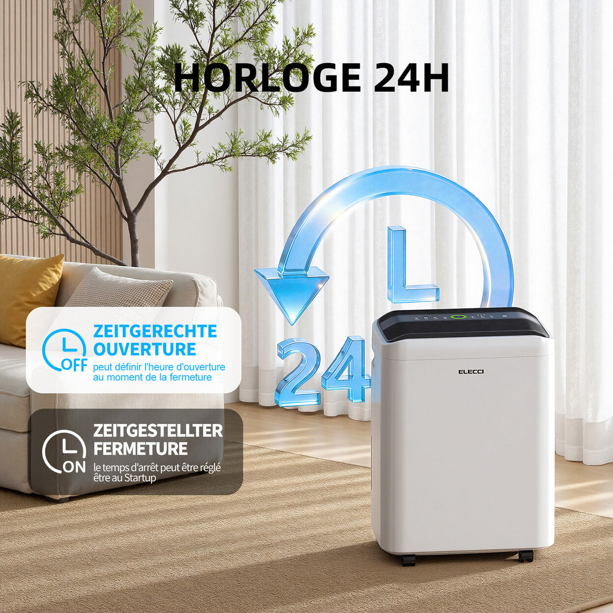 Déshumidificateur 25L/jour pour sous-sol et grande surface — vue 3