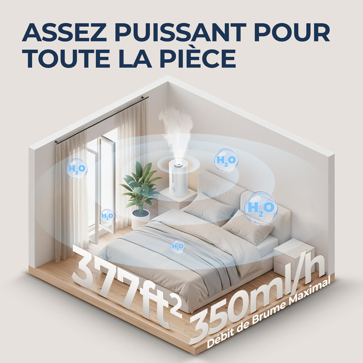 Humidificateur d'air ultrasonique 4L pour chambre — vue 4