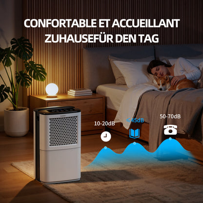 Déshumidificateur 12L/jour avec réservoir 3,8L et évacuation continue — vue 6