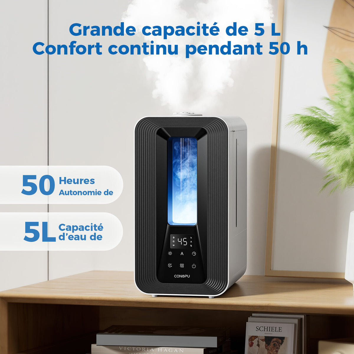 Humidificateur 5L à double buse 360° avec contrôle automatique — vue 4