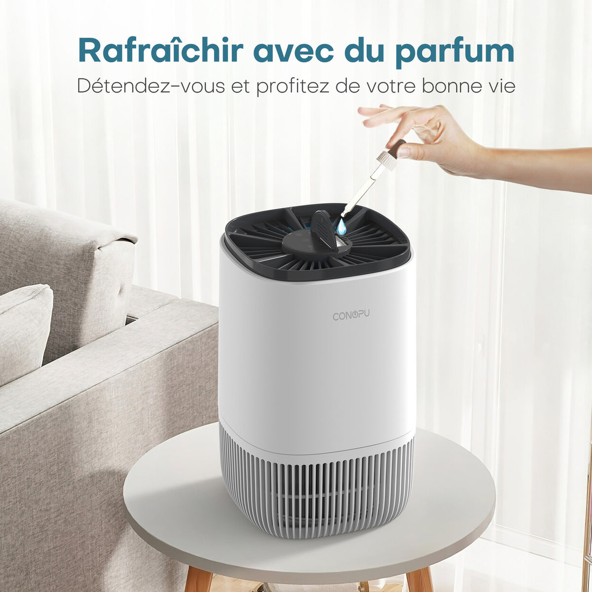 Purificateur d'air HEPA compact pour chambre jusqu'à 18 m² — vue 7