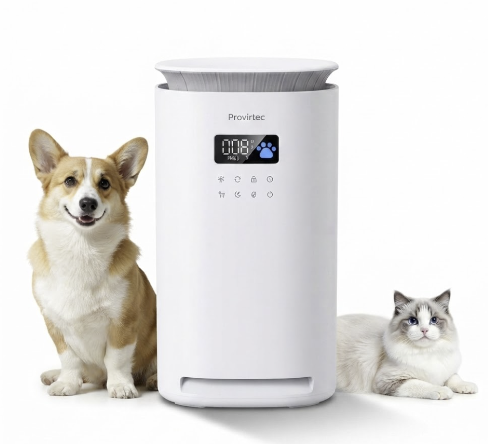 Purificateur d'air spécial animaux de compagnie air plus sain avec un animal