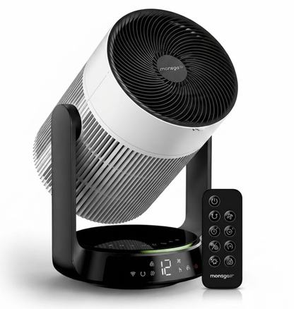 Ventilateur-purificateur 2-en-1 à oscillation 360°